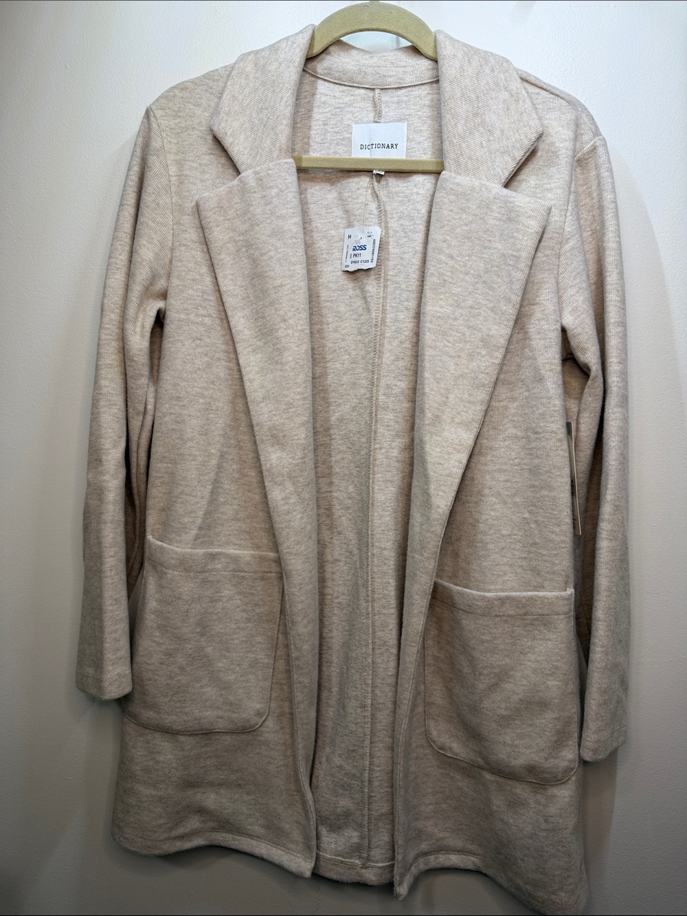 Dictionary Open-Front Cream Cardigan Coatigan